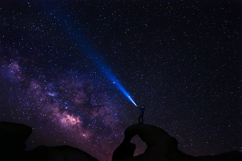 Creative Commons - Man with Laser at Night