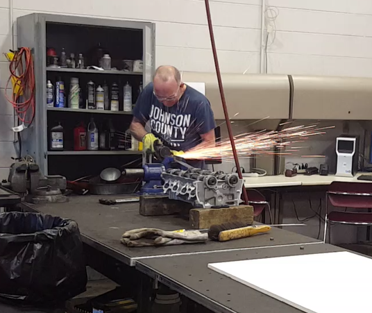 Cutting the frame out for the PFC.