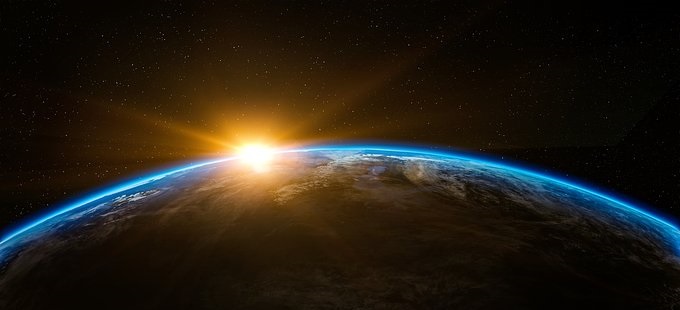 Creative Commons - Earth's sunrise in space.